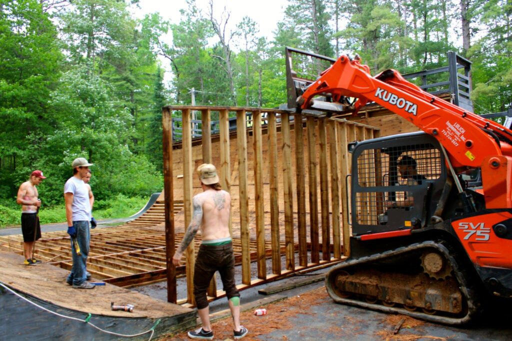 Taking apart the vert ramp at Lake Owen Camp