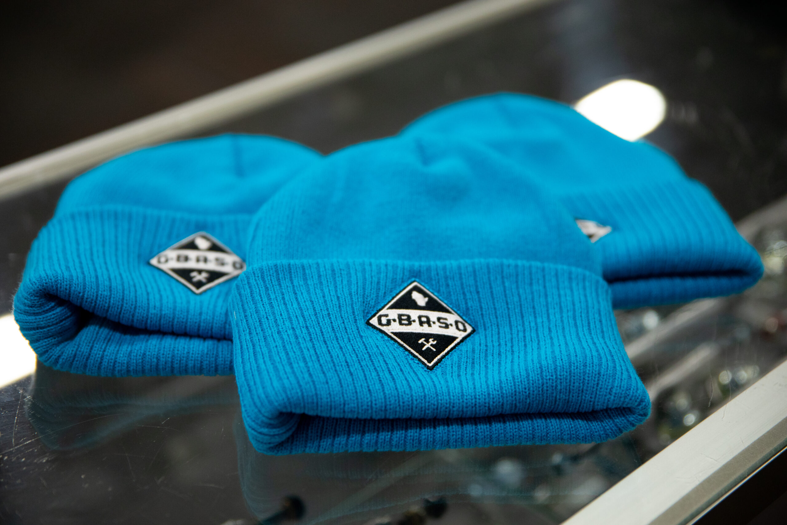 blue GBASO beanies for sale