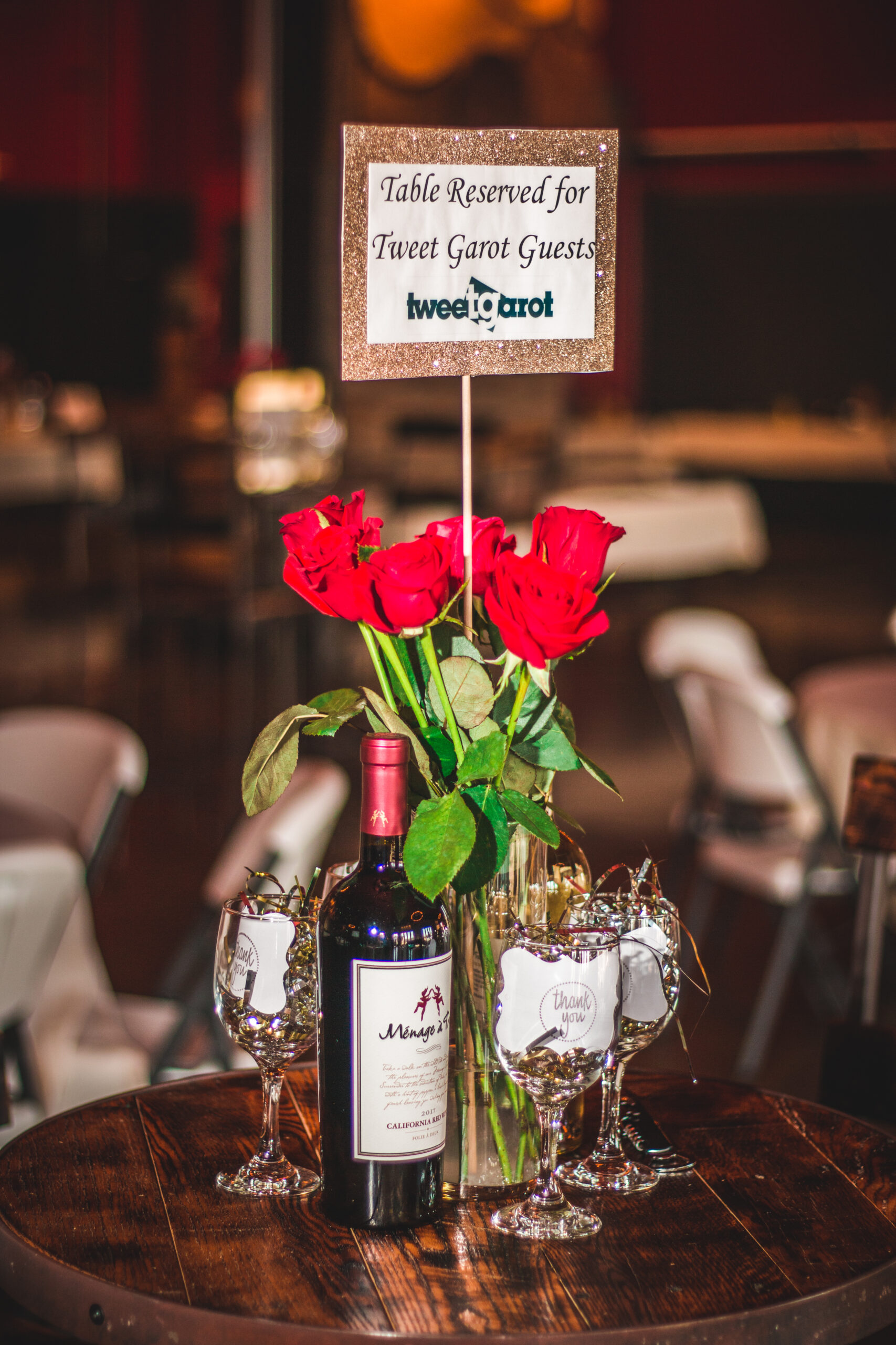 Table centerpiece at Glitter & Gold fundraiser