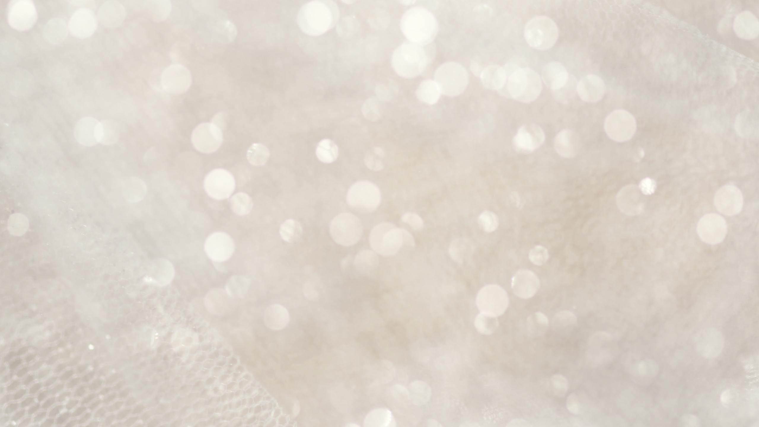 Soft focus white bokeh lights creating a magical, shimmering abstract background.