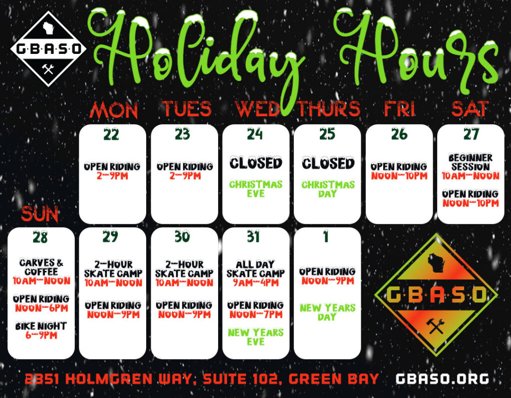 GBASO Holiday Hours